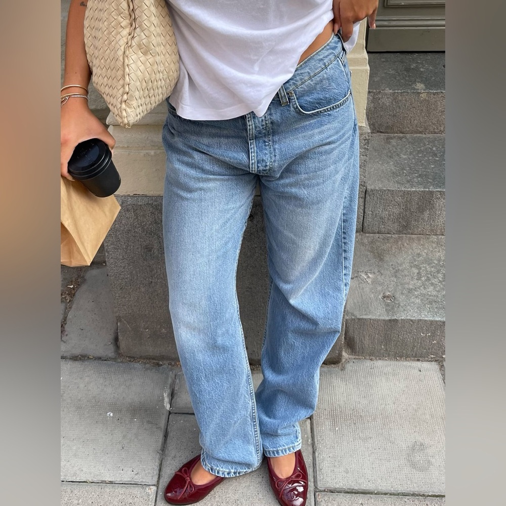 Djerf Avenue - Relaxed Jeans (Washed Blue) 34 Tall